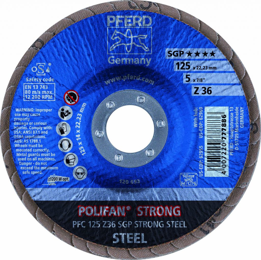 POLIFAN®STRONG FLAP DISCS FROM PFERD REMOVE MATERIAL FASTER, CUTTING