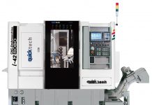 Quicktech i-42 ROBO/ i-60 ROBO 4-Axis Mill/Turn Centers Feature Integrated 6-Axis Robot and Optional B-Axis