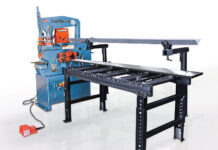Scotchman 5014-ET 50 Ton Ironworker With 3-Station Revolving Turret Features Quick Change Punches And Optional Conveyors Systems For Repetitive Operations