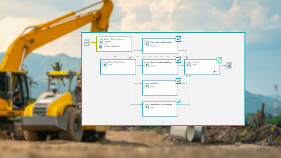 Simulation and Testing Data Management for heavy equipment engineering