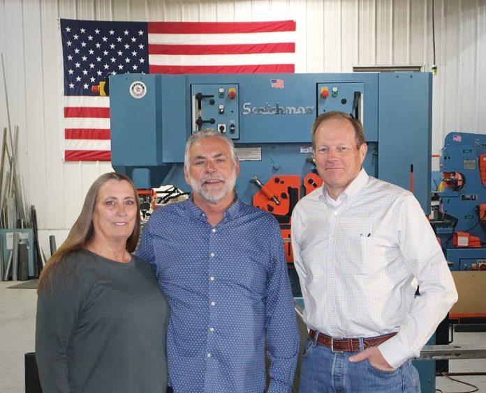 Left to right: Karen and Jerry Kroetch of Scotchman Industries and Kevin Allen of Steelmax Tools.