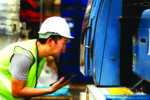 Young Asian Male Heavy Industrial Worker In Workwear Uniform Mon