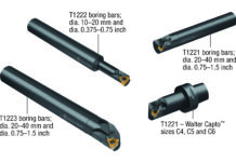 Walter introduces T12XX boring bars and TS indexable inserts for internal threading operations. Walter